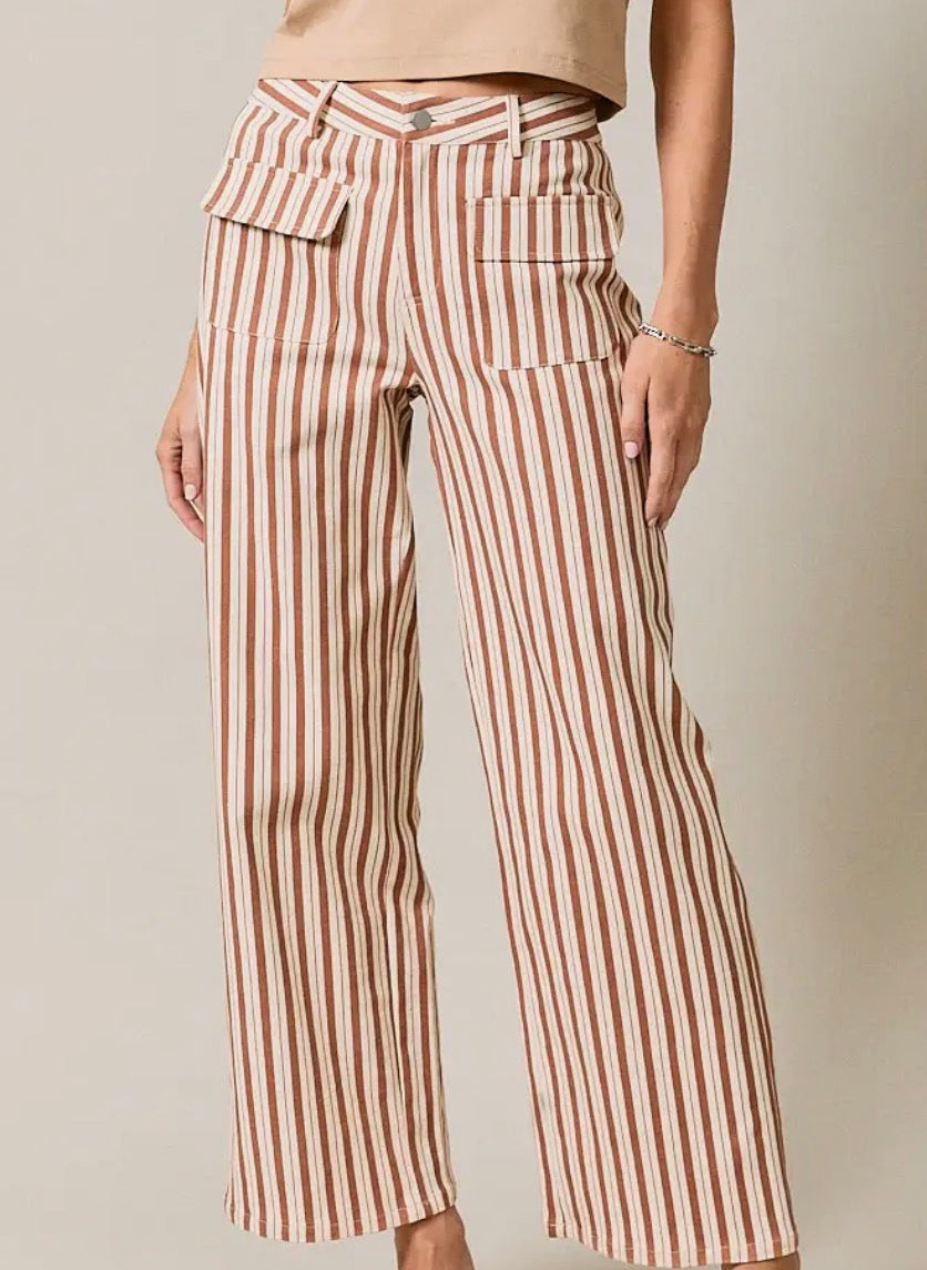 Tan Striped Pants