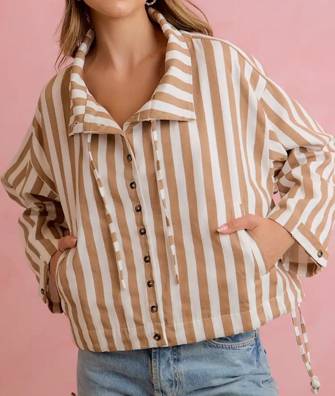 Striped Jacket Top