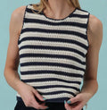 Navy Crochet Tank