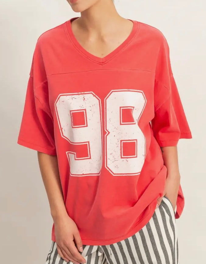 Red Varsity Tee