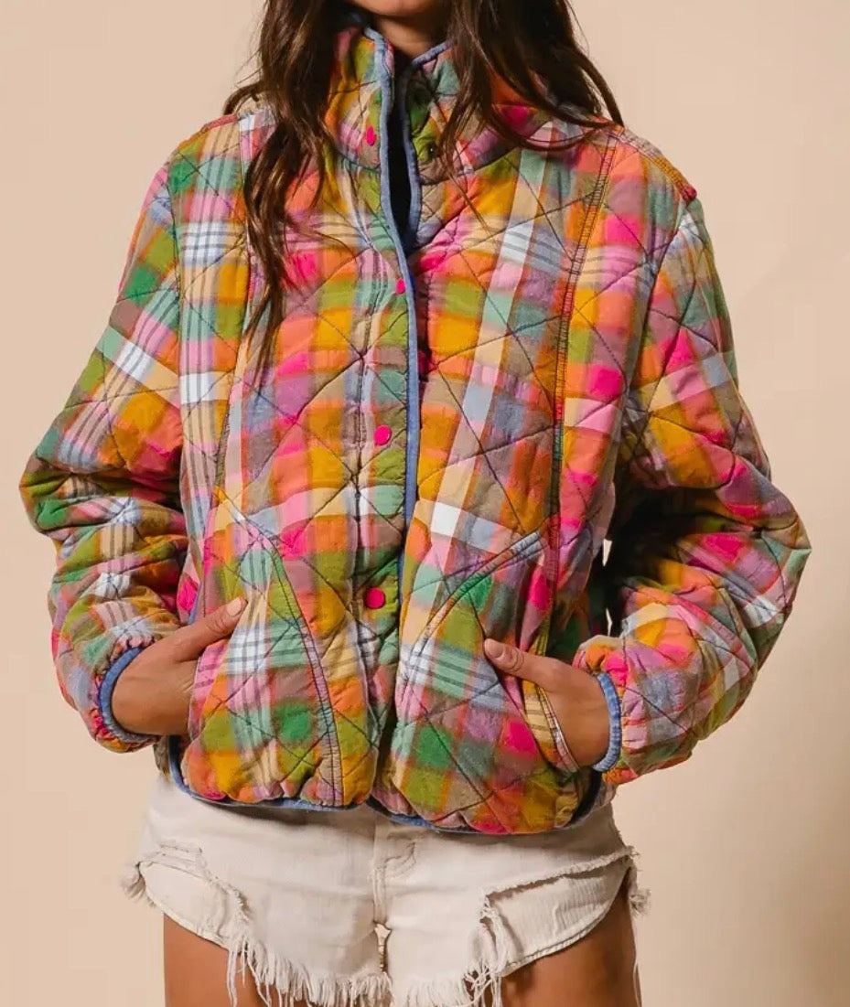 Plaid Quilted Jacket