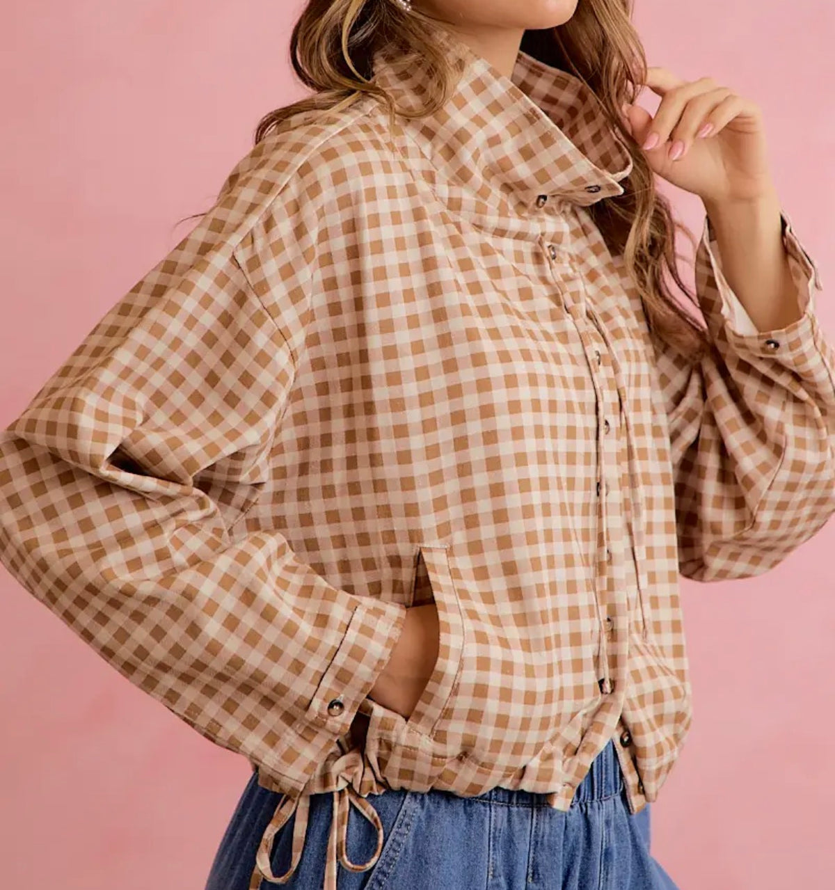 Gingham Jacket Top