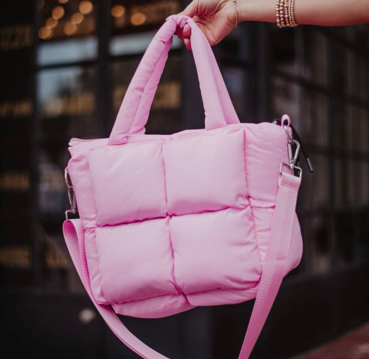 Light Pink Puffer Tote