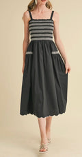 Scallop Midi Dress
