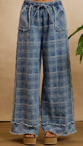 Checkered Wide Leg Jeans