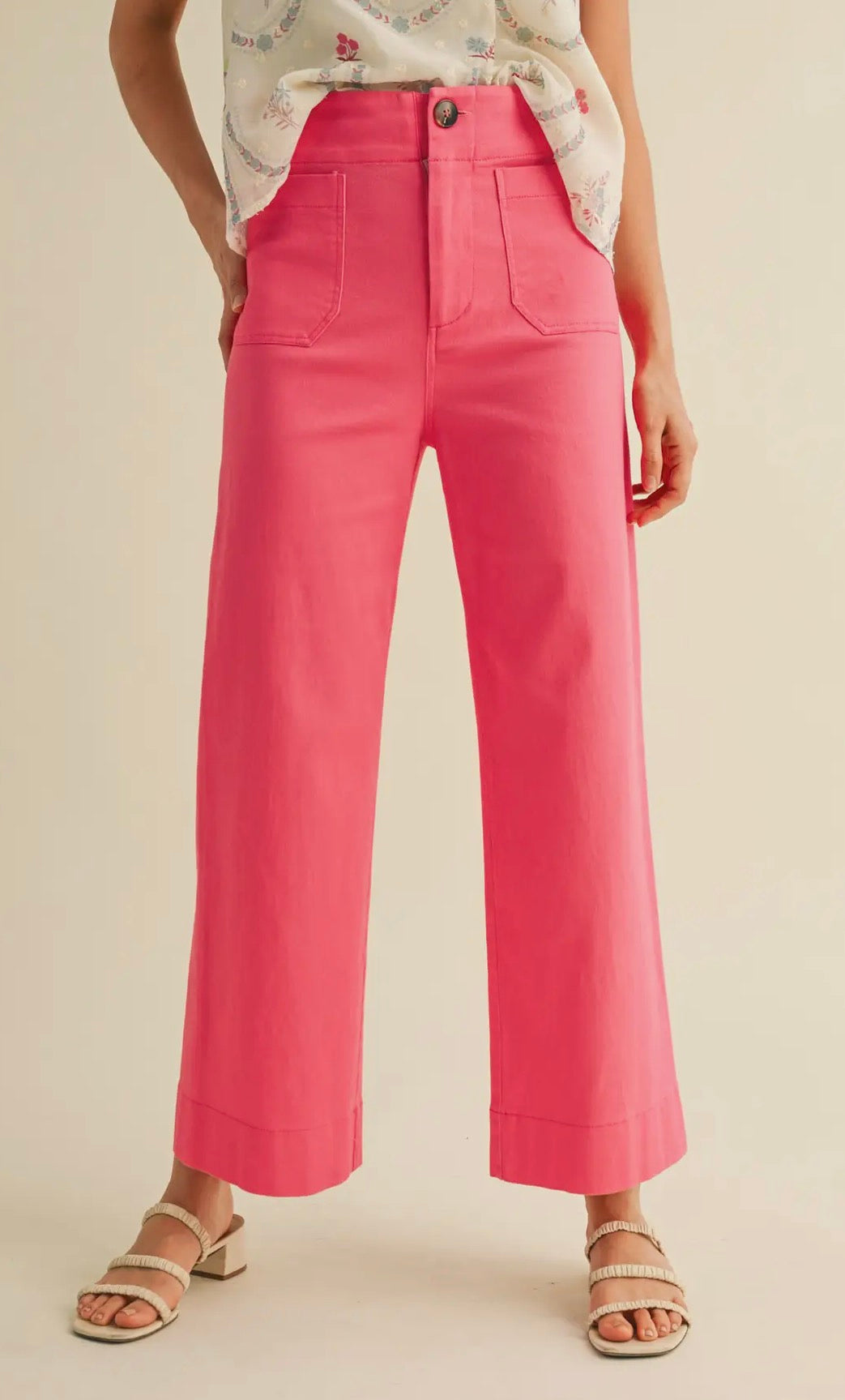 Pink Wide Leg Pants