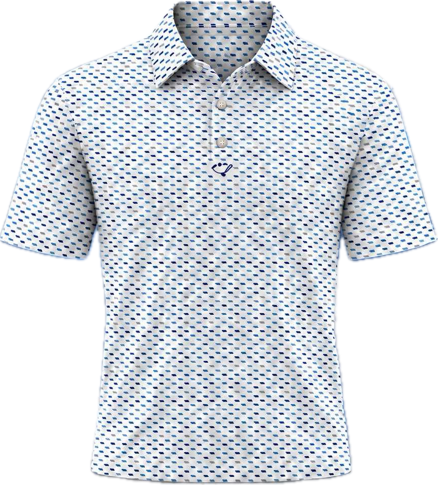 Mens Happy Hole Polo Blue